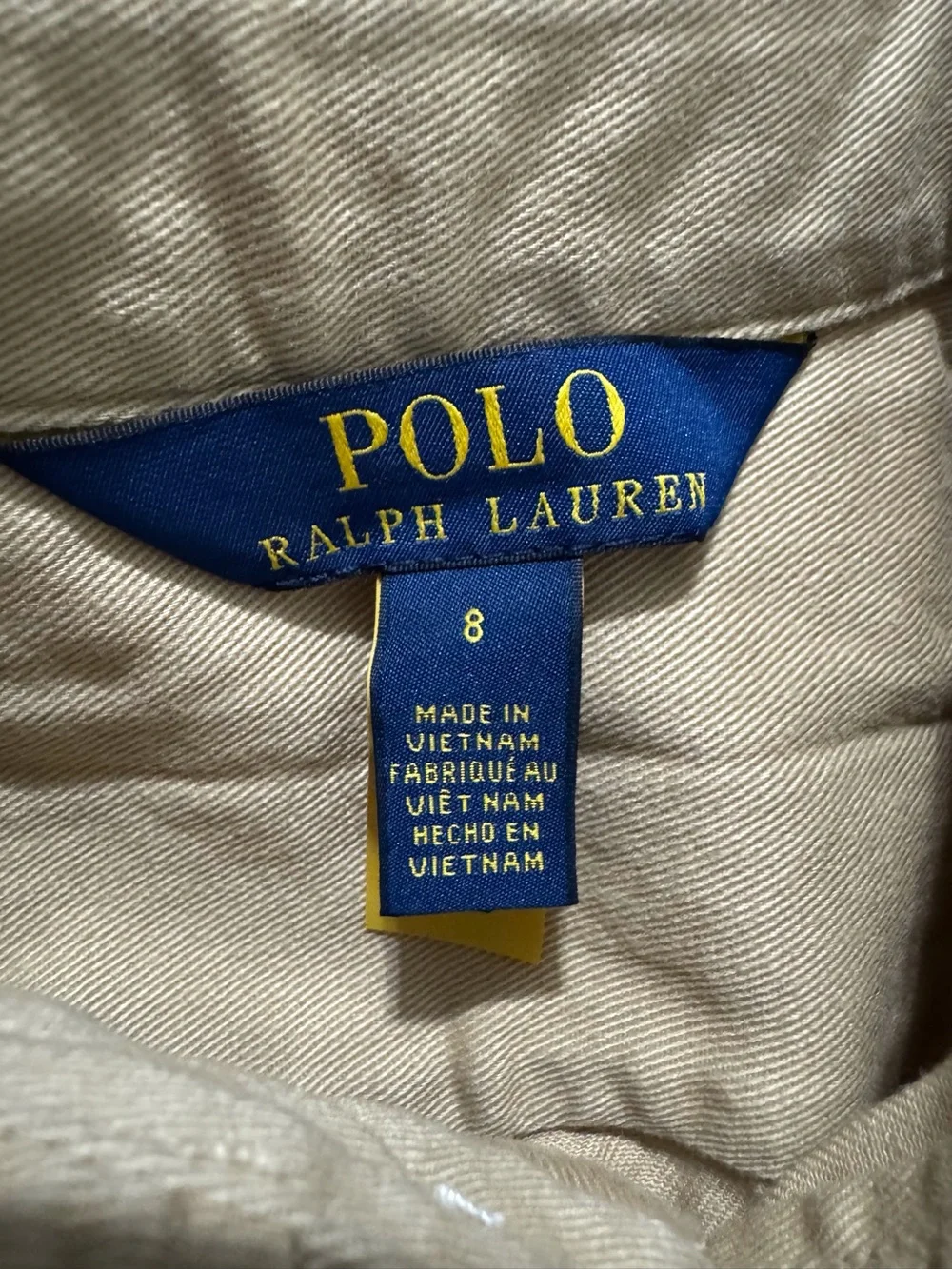 Ralph Lauren Belted Cotton Chino Shirtdress in Khaki Size 8